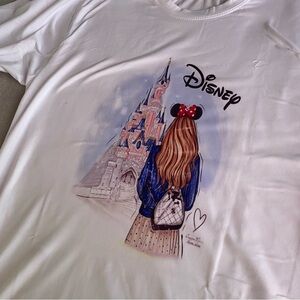 Disney White T-Shirt with Castle and Character Design